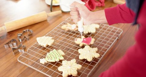 Festive Cookie Decorating at Home with Copy Space - Download Free Stock Images Pikwizard.com