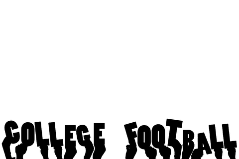 Hands Holding College Football Text on Transparent Background