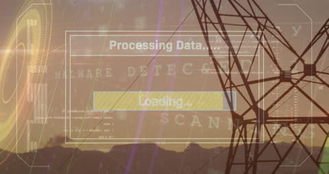 Digital Security Interface Overlayering Electric Grid Scene