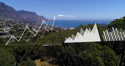 Digital Financial Analytics Over Scenic Landscape