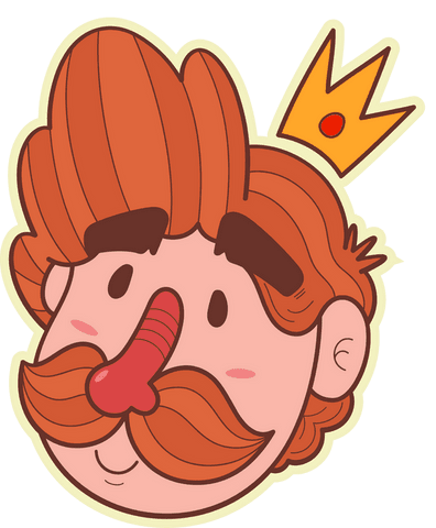 whimsical cartoon king with red mustache on transparent background - Download Free Stock Videos Pikwizard.com