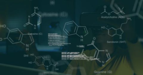 Virtual Reality Medical Research with Chemical Structures - Download Free Stock Images Pikwizard.com