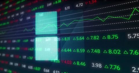 Stock Market Data on Digital Screen with Glowing Chart Loops - Download Free Stock Images Pikwizard.com