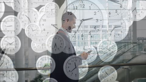 Time Management with Businessman in Motion