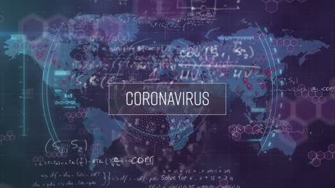 Global COVID-19 Pandemic Impact on World Map with Data Illustration