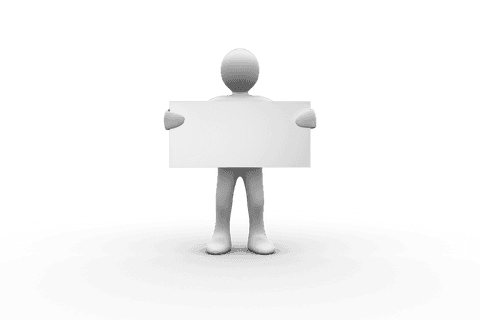 3d transparent stick figure holding blank placard - Download Free Stock Videos Pikwizard.com