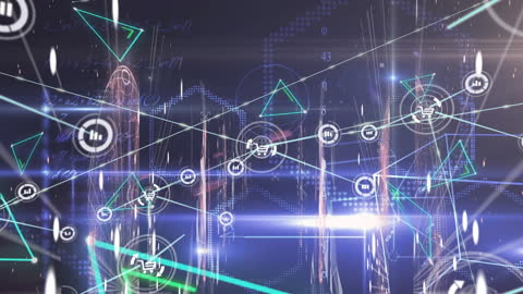 Digital Network Connections and Data Abstract Design