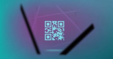 Digital QR Code in Neon Glow for Cybersecurity and Data Processing - Download Free Stock Images Pikwizard.com