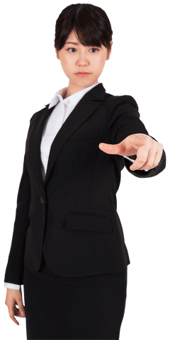 confident asian businesswoman pointing with authority on transparent background - Download Free Stock Videos Pikwizard.com
