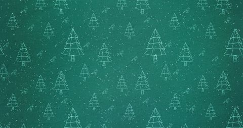 Festive Green Background with Christmas Trees and Falling Snowflakes - Download Free Stock Images Pikwizard.com
