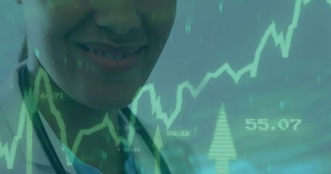 medical professional analyzing financial stock data overlay - Download Free Stock Images Pikwizard.com