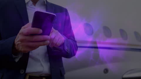 Businessman Using Smartphone with Digital Interface Innovation