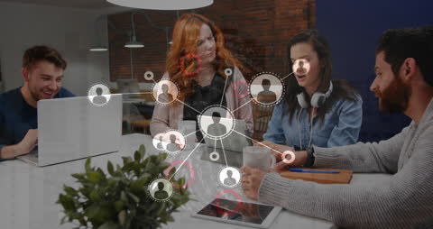 Team Collaboration with Digital Innovation in Modern Office