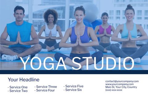 Diverse Group Practicing Yoga in Studio Promoting Wellness and Tranquility - Download Free Stock Templates Pikwizard.com