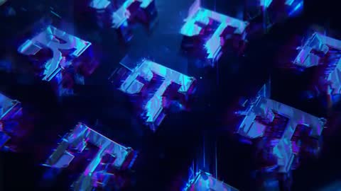 Futuristic 3D Letter Animation in Cyberpunk Style