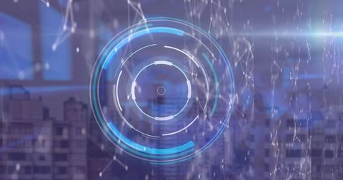 Abstract Digital Interface with Futuristic Cityscape - Download Free Stock Images Pikwizard.com