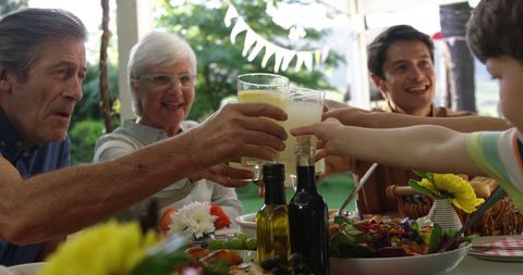 Joyful Family Gathering with Refreshing Drinks