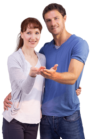 transparent carefree couple presenting open hands - Download Free Stock Videos Pikwizard.com