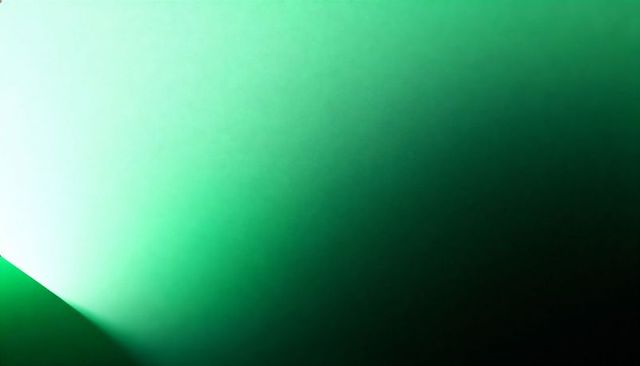 Diagonal green gradient with cyan wedge and teal shadow, minimalist abstract background