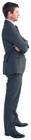 Confident Businessman Standing with Arms Crossed Transparent Image - Download Free Stock Videos Pikwizard.com