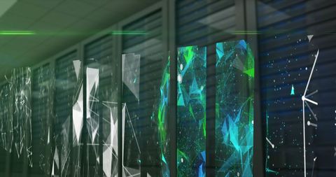 Futuristic Data Center with Network Connections Overlay - Download Free Stock Images Pikwizard.com