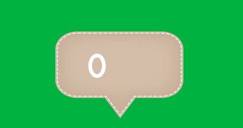 Number Zero in Speech Bubble on Green Background