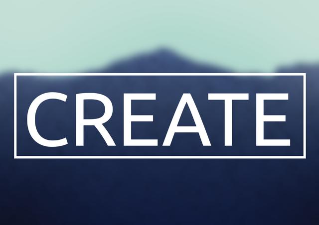 Modern and simplistic layout ideal for motivational posters, social media posts, or webpage headers. The emphasis on the word 'CREATE' inspires creativity, perfect for design, educational, and professional development contexts.