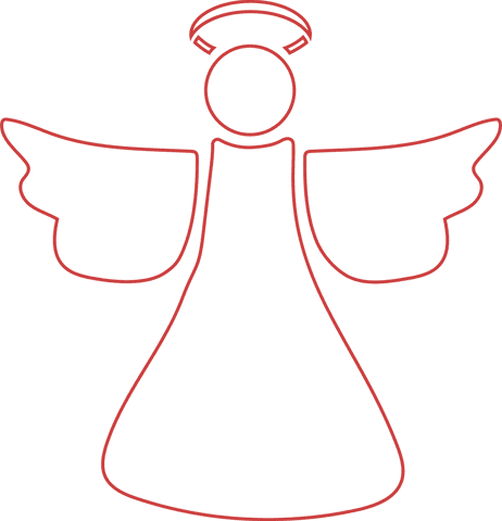 minimalist red angel outline on transparent background for holiday design - Download Free Stock Videos Pikwizard.com