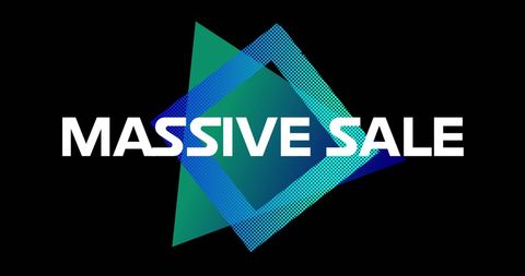 Massive Sale Banner with Neon Retro Eighties Design