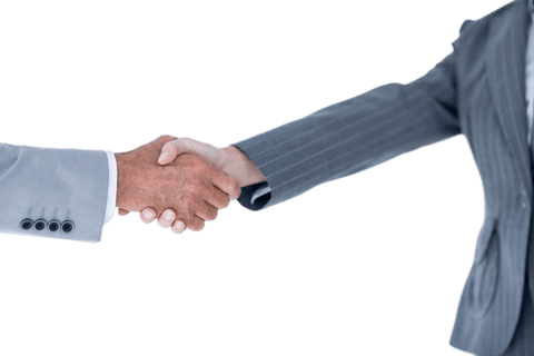 Transparent Business Handshake Sealing Corporate Agreement Concept