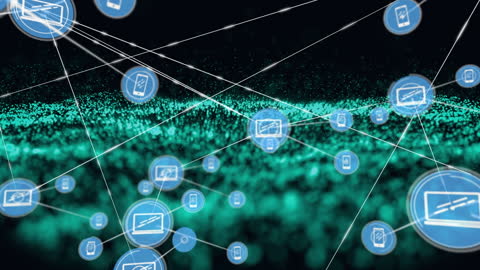 Digital Network Connections Over Abstract Background