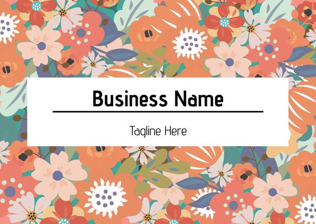 Ideal for use by designers creating business cards for floral shops, artist studios, or creative professionals wanting a fresh and vibrant look. The colorful flower pattern exudes creativity and vitality, perfect for attracting attention.