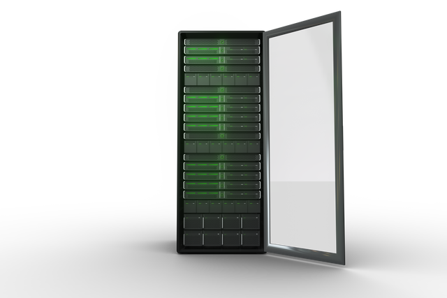 Transparent Computer Server Stack with Open Door, Digital Illustration - Download Free Stock Videos Pikwizard.com