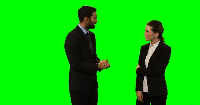Business Professionals Having Discussion Against Green Screen - Download Free Stock Images Pikwizard.com