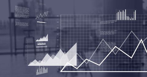 Financial Data Charts and Graphs in Office Environment - Download Free Stock Images Pikwizard.com