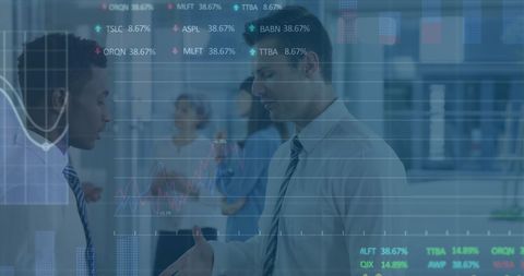 Analyzing Stock Market Data with Business Colleagues in Office - Download Free Stock Images Pikwizard.com