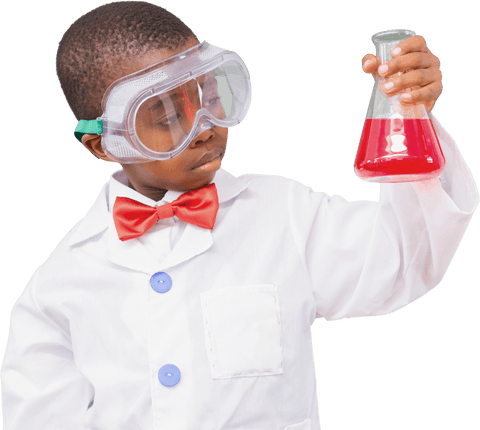 curious african american boy examining beaker on transparent background - Download Free Stock Videos Pikwizard.com