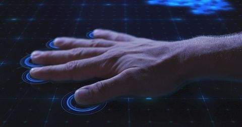Hand Scanning Biometric Display for Identity Recognition - Download Free Stock Images Pikwizard.com