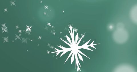 Snowflake Patterns on Green Background