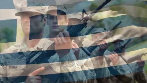 Soldiers Executing Drill Command with Precision and Synchronization