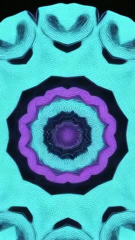 Pulsing Mandala with Color-Shifting Starburst and Radiant Rings | Vertical Abstract