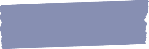 Blue torn-edged tape panel on transparent background