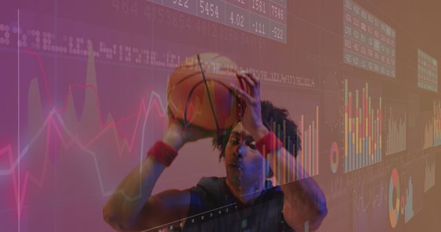 Basketball Player with Financial Data Overlay - Download Free Stock Images Pikwizard.com