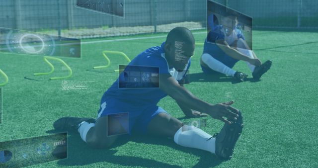 Professional Football Players Using Virtual Training Technology on Field - Download Free Stock Images Pikwizard.com