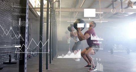 Fitness Training with Data Analytics in Modern Gym - Download Free Stock Images Pikwizard.com