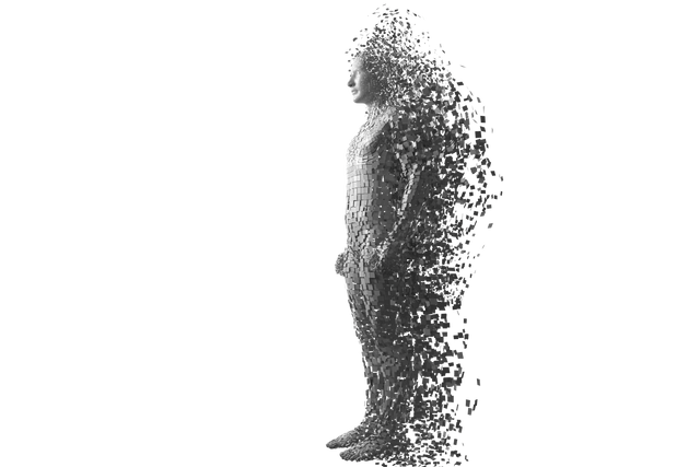 Transparent Gray Pixelated 3D Man Disintegrating - Download Free Stock Videos Pikwizard.com