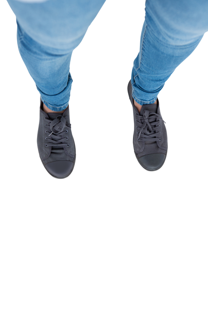 Woman's Lowsection in Jeans and Trainers on Transparent Background for Lifestyle or Fashion - Download Free Stock Videos Pikwizard.com