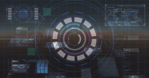 Digital Interface with Scanning Scope and Data Processing Elements - Download Free Stock Images Pikwizard.com
