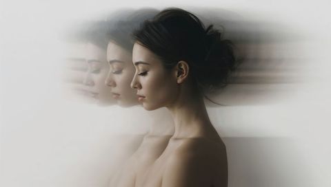 Elegant asian woman with artistic motion blur