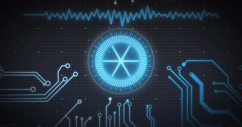 Futuristic Data Processing Interface with Circuit Design - Download Free Stock Images Pikwizard.com